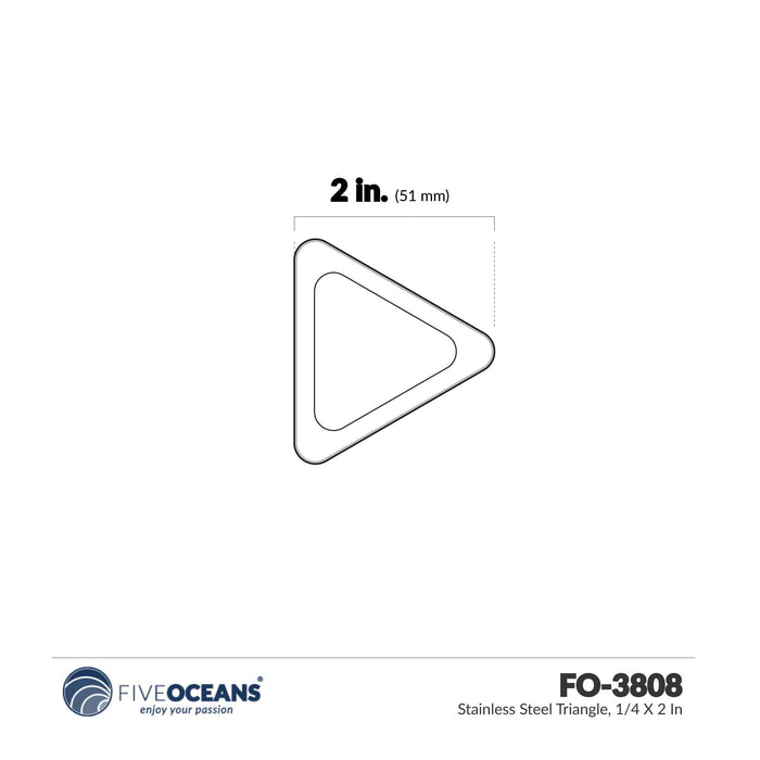 1/4" x 2" Triangle Ring Welded, Stainless Steel - FO3808 - Five Oceans