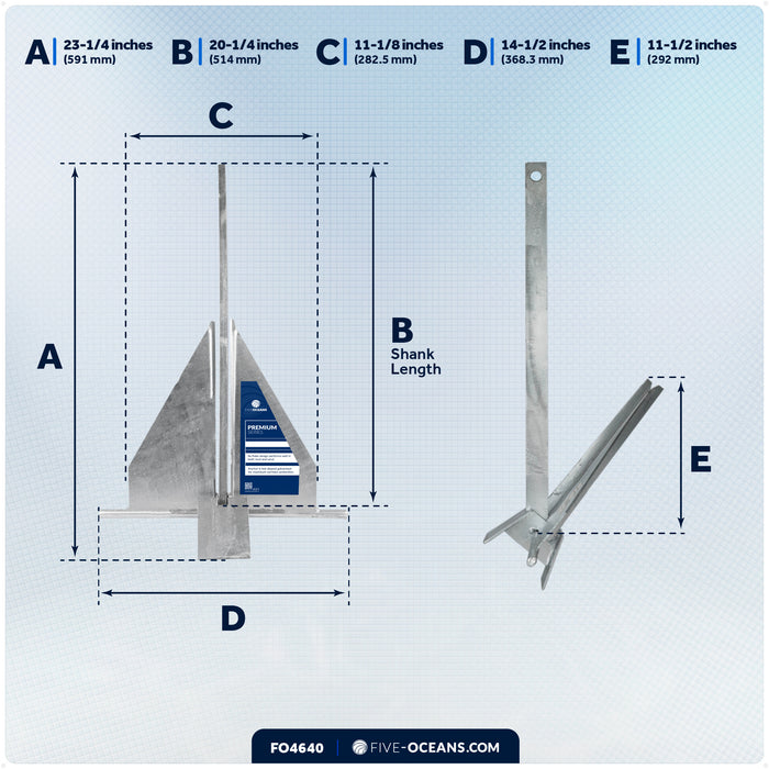8 Lb. Fluke Anchor Kit - FO4640 - Five Oceans