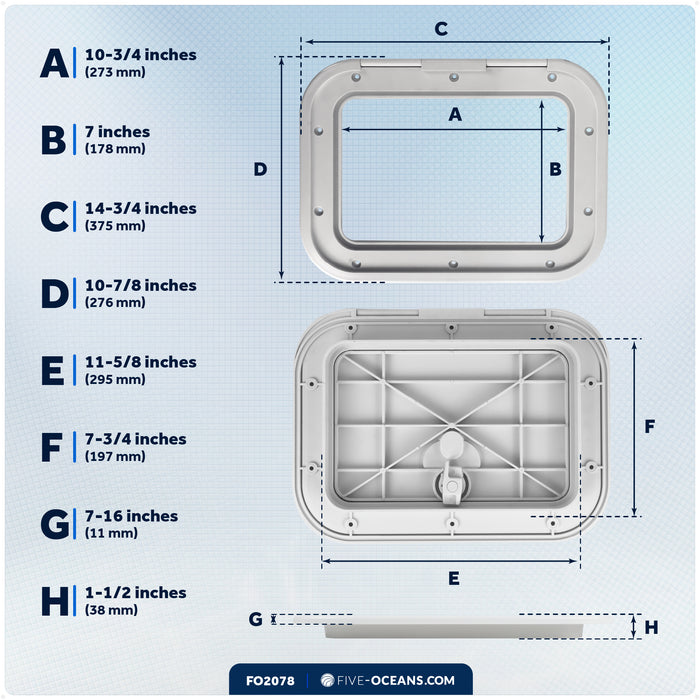 Access Hatch, 10-7/8" x 14-3/4", Off-White - FO2078 - Five Oceans