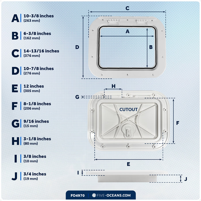Access Hatch, 14-13/16" x 10-7/8", Off-White - FO4970 - Five Oceans