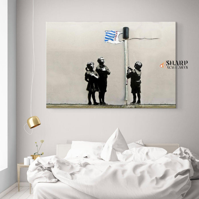 Banksy - Very Little Helps Wall Art Canvas - SharpWallArts