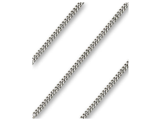 Curb Light Chain, 24" length with lobster claw clasp, Silver Plated