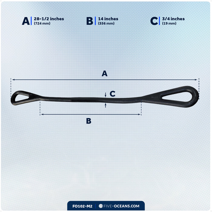 Dock Line Mooring Snubber, 3/4" Dia. 28-1/2" Length, Rubber, 2-Pack - FO102-M2 - Five Oceans