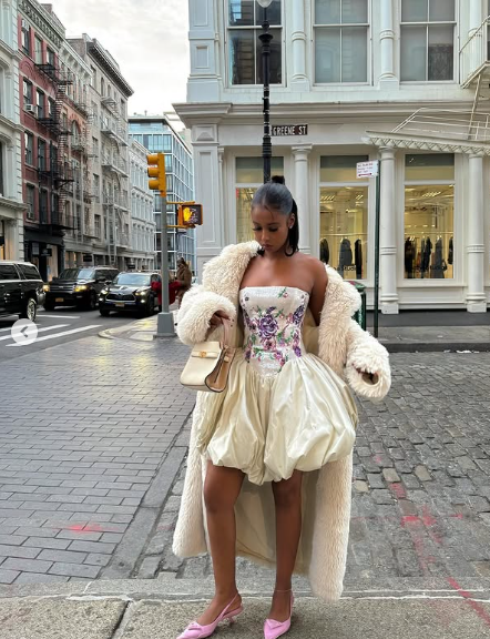 Elegant Embroidered Ivory Strapless Satin Flower Bud Birthday Dress Homecoming Dress