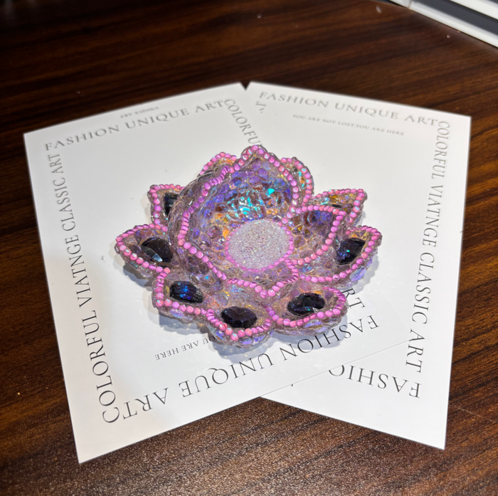 Handmade Diamond Lotus Decorative Figurine Resin Mold