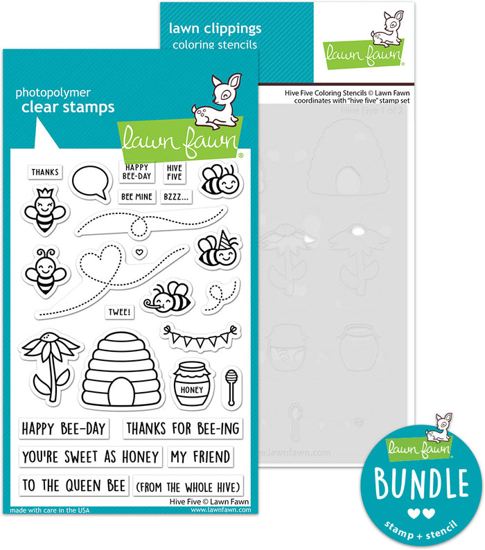 hive five (stamp+coloring stencil bundle)