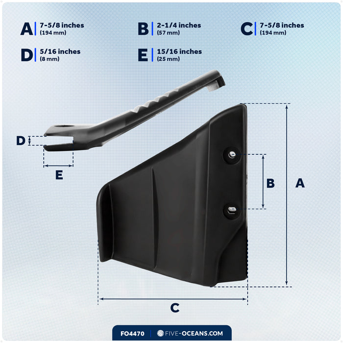 Hydrofoil for Outboard Motors Up to 50HP, Black - FO4470 - Five Oceans