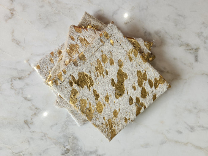 Leather Gold Acid Coaster