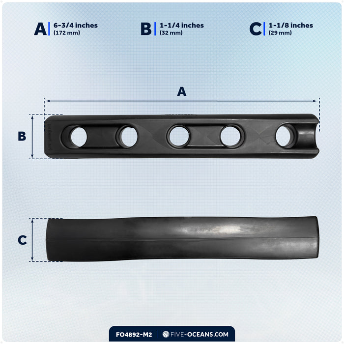 Mooring Snubber for Dock Lines, Fits 1/2" - 9/16" Rope, Rubber, 2-Pack - FO4892-M2 - Five Oceans