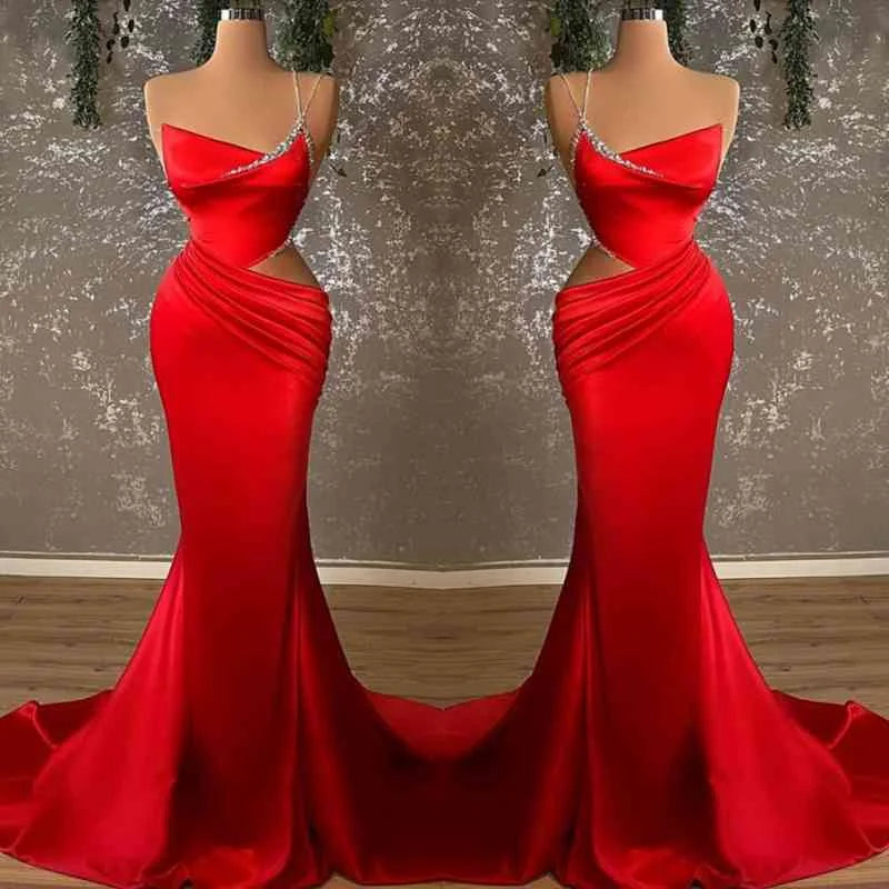 One Shouldertti Straprom Dress Asymmetric Dress
