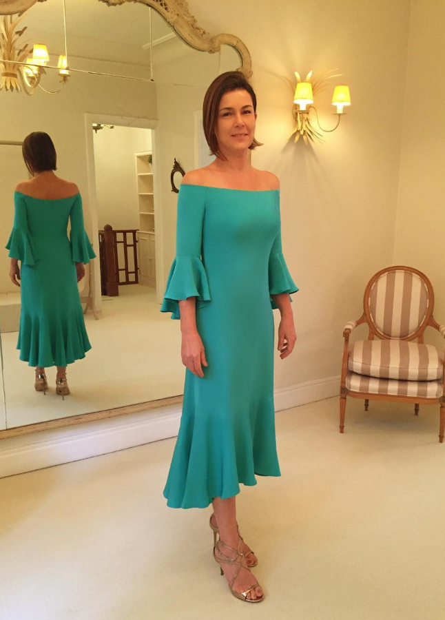 Peacock Blue A Line Long Sleeve Simple Satin Prom Dress Wedding Guest Dress
