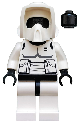 Scout Trooper (Black Head, Dark Bluish Gray Torso Pattern)