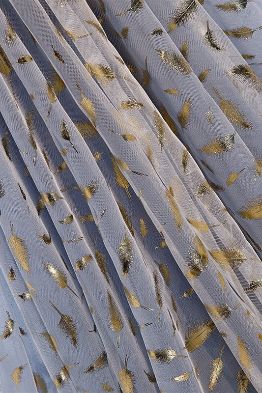Strapless Blue and Gold Long Party Dress