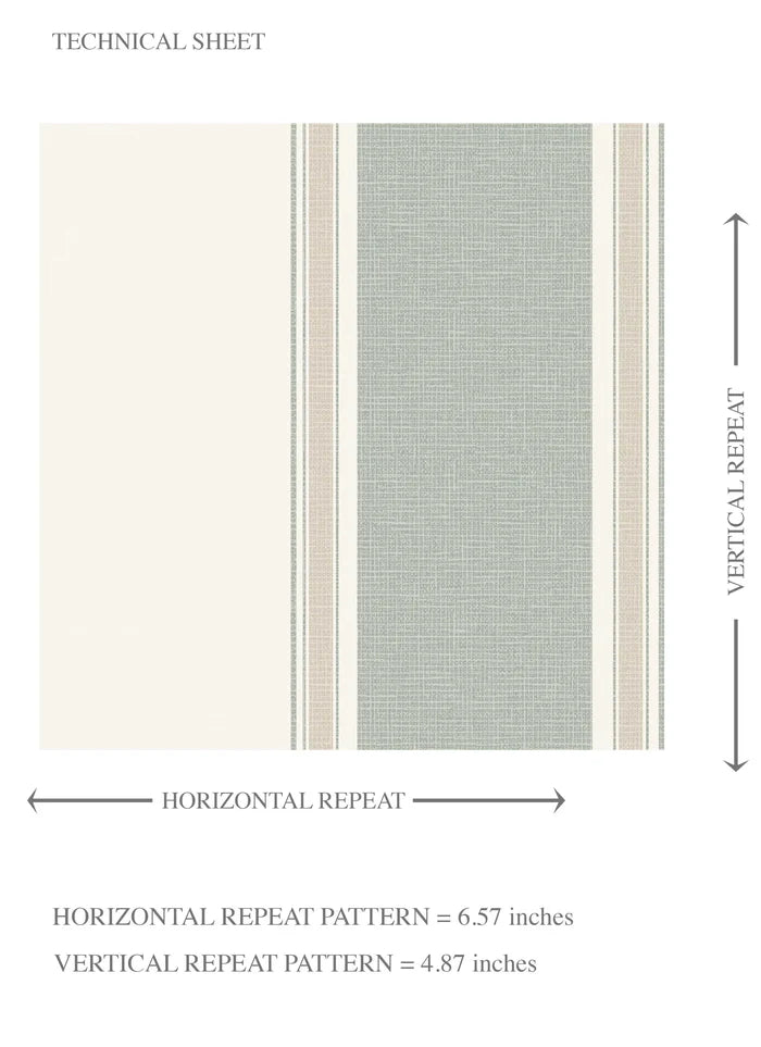 Geometric Striped Kids Room Wallpaper (Sage Green)