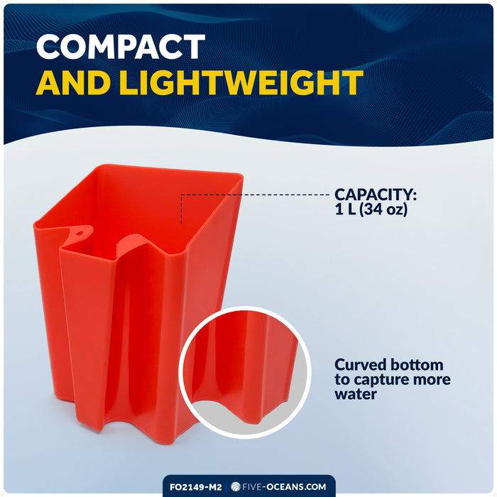 1 Liter (1 qt) Hand Scoop Bailer, Red, 2-Pack - FO2149-M2 - Five Oceans