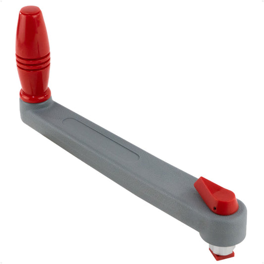 10" Universal Floating Winch Handle, Lock-in Mechanism, Gray & Red - FO3924 - Five Oceans