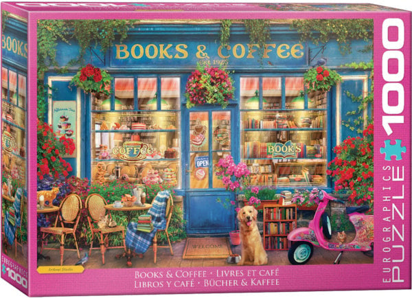1000 Piece Jigsaw Puzzle - Books & Coffee | EUROGRAPHICS
