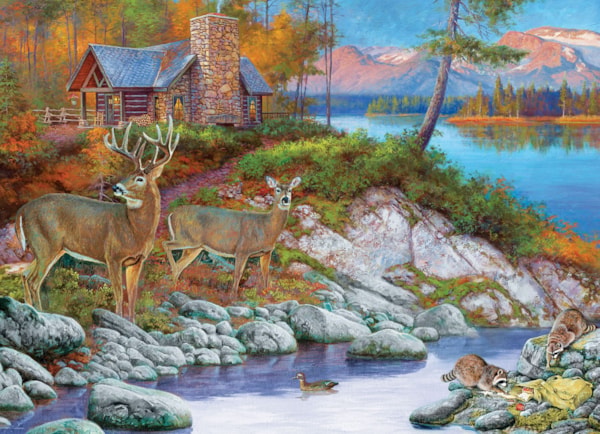 1000 Piece Jigsaw Puzzle - Cabin Visitors | EUROGRAPHICS