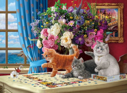 1000 Piece Jigsaw Puzzle - Puzzling Cats | EUROGRAPHICS
