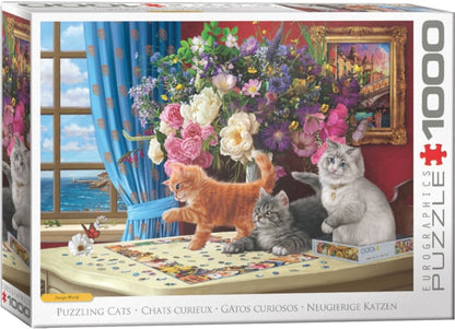 1000 Piece Jigsaw Puzzle - Puzzling Cats | EUROGRAPHICS