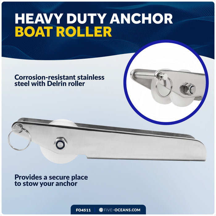 11" Universal Anchor Bow Roller, AISI316 Stainless Steel - FO4511 - Five Oceans