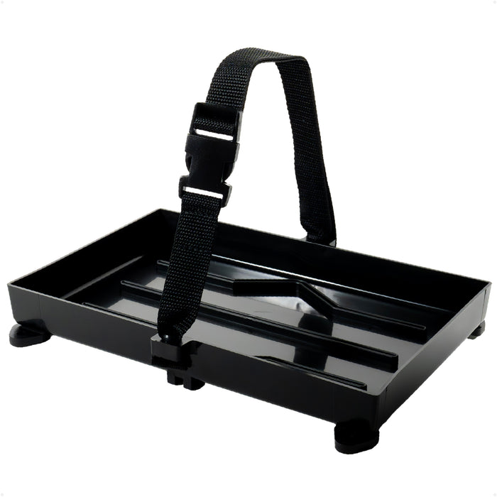 11" x 7" Group 24 Battery Tray with Hold-Down Strap, Black - FO2360 - Five Oceans