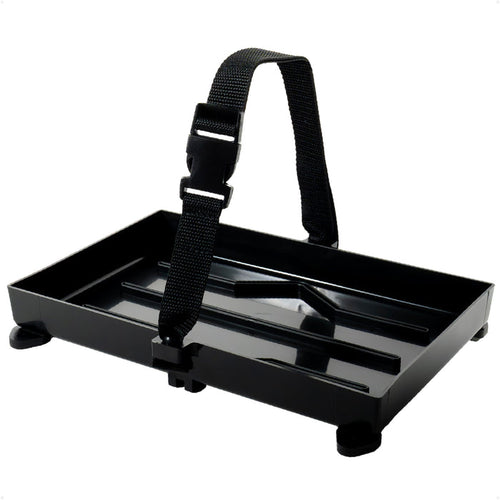 11" x 7" Group 24 Battery Tray with Hold-Down Strap, Black - FO2360 - Five Oceans