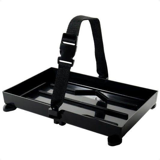 11" x 7" Group 24 Battery Tray with Hold-Down Strap, Black - FO2360 - Five Oceans