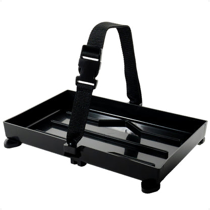 13" x 7" Group 27 Battery Tray with Hold-Down Strap, Black - FO4896 - Five Oceans