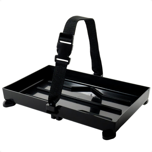 13" x 7" Group 27 Battery Tray with Hold-Down Strap, Black - FO4896 - Five Oceans