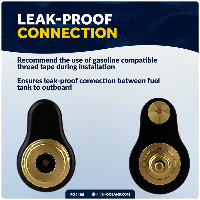 1/4" NPT Fuel Tank Connector for All Yamaha & Mercury Tank End (Pre-1998) - FO4408 - Five Oceans