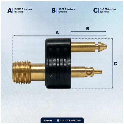 1/4" NPT Fuel Tank Connector for All Yamaha & Mercury Tank End (Pre-1998) - FO4408 - Five Oceans