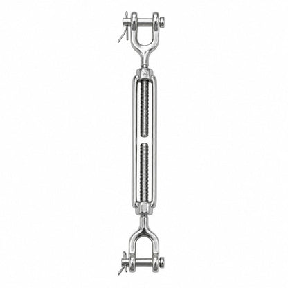 1/4" x 4" (M6 x 102 mm) Jaw & Jaw Turnbuckle, Open Body, 316 Stainless Steel