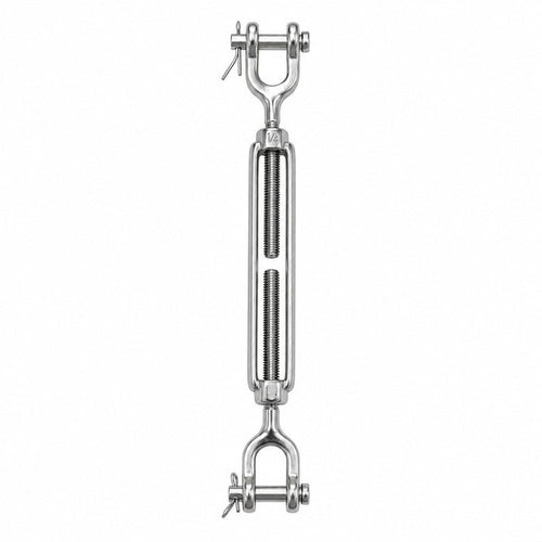 1/4" x 4" (M6 x 102 mm) Jaw & Jaw Turnbuckle, Open Body, 316 Stainless Steel