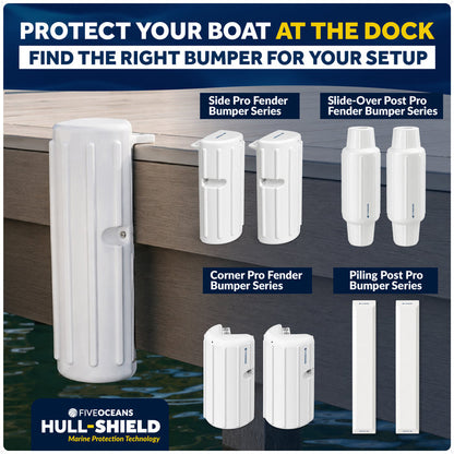 15.2" x 6" x 5.2" Inflatable Side Dock Bumpers, Marine-Grade PVC - White, 2-Pack