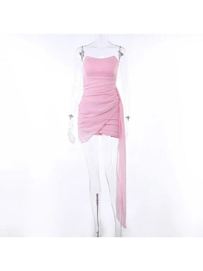 17th Birthday Pink Strapless Chiffon Slim Fit Hip Homecoming Dress