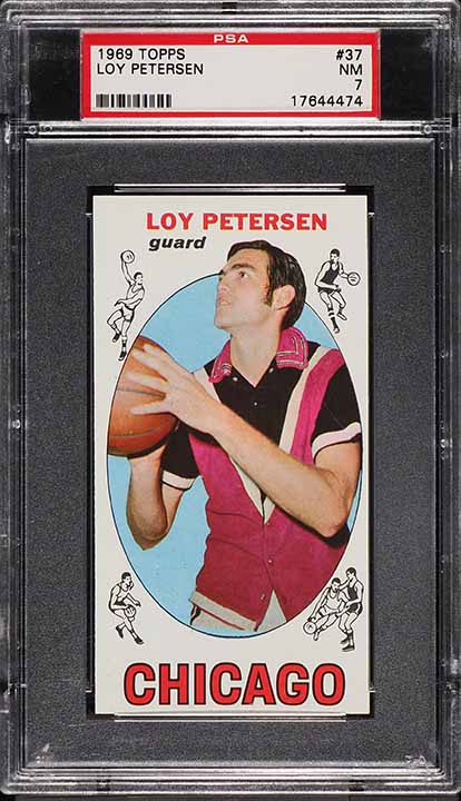 1969 Topps BkB Card # 37 Loy Petersen Chicago Bulls PSA 7 NRMT (MGD2)