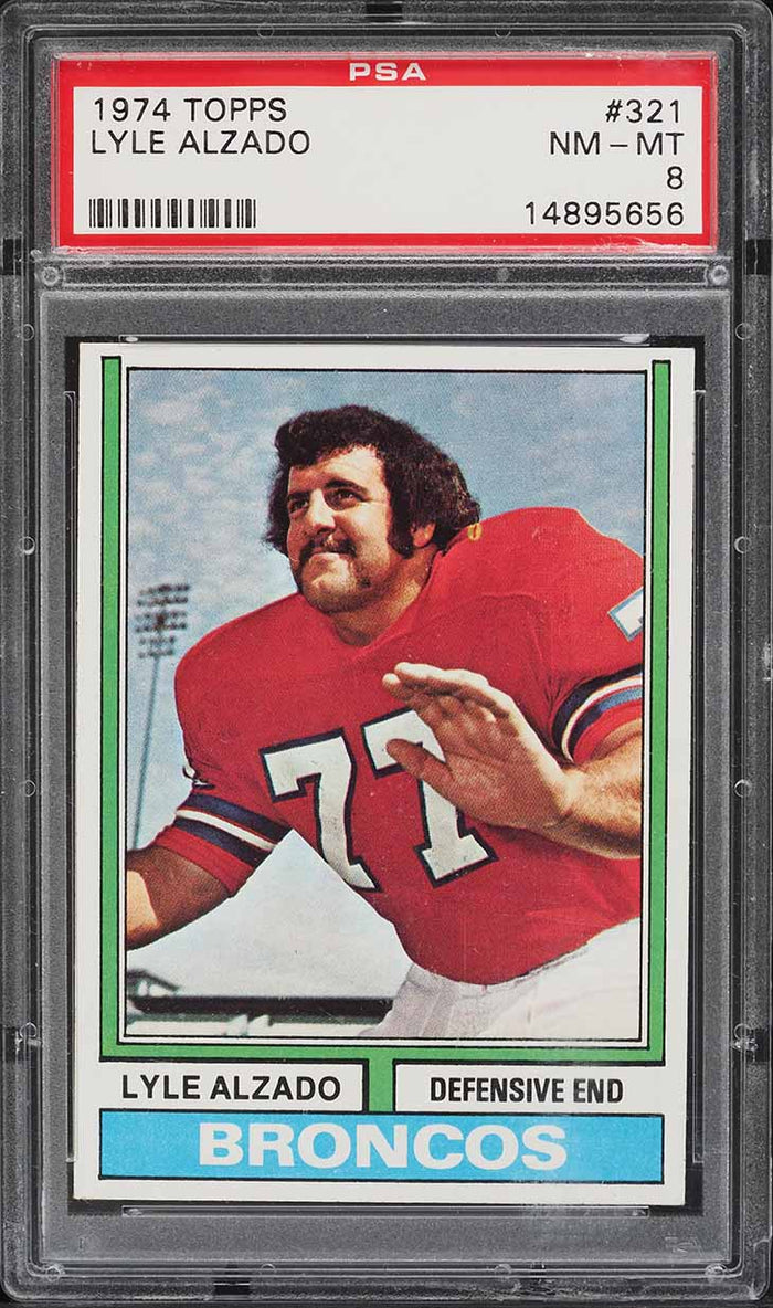 1974 Topps FB Card #321 Lyle Alzado Denver Broncos PSA 8 NM-MT (MGD2)