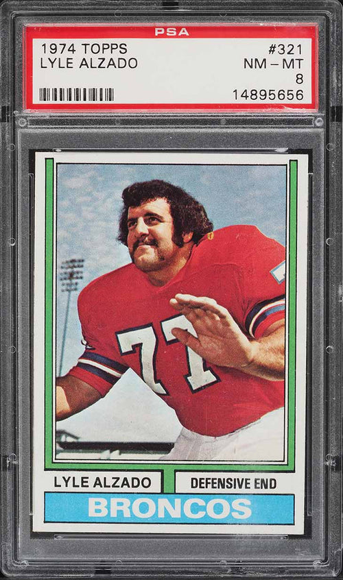 1974 Topps FB Card #321 Lyle Alzado Denver Broncos PSA 8 NM-MT (MGD2)