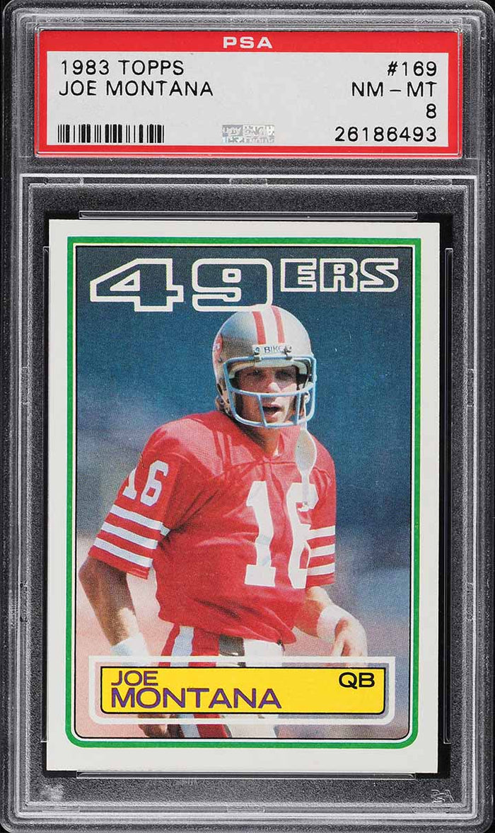 1983 Topps FB Card #169 Joe Montana San Francisco 49ers HOF PSA 8 NM-MT (MGD2)