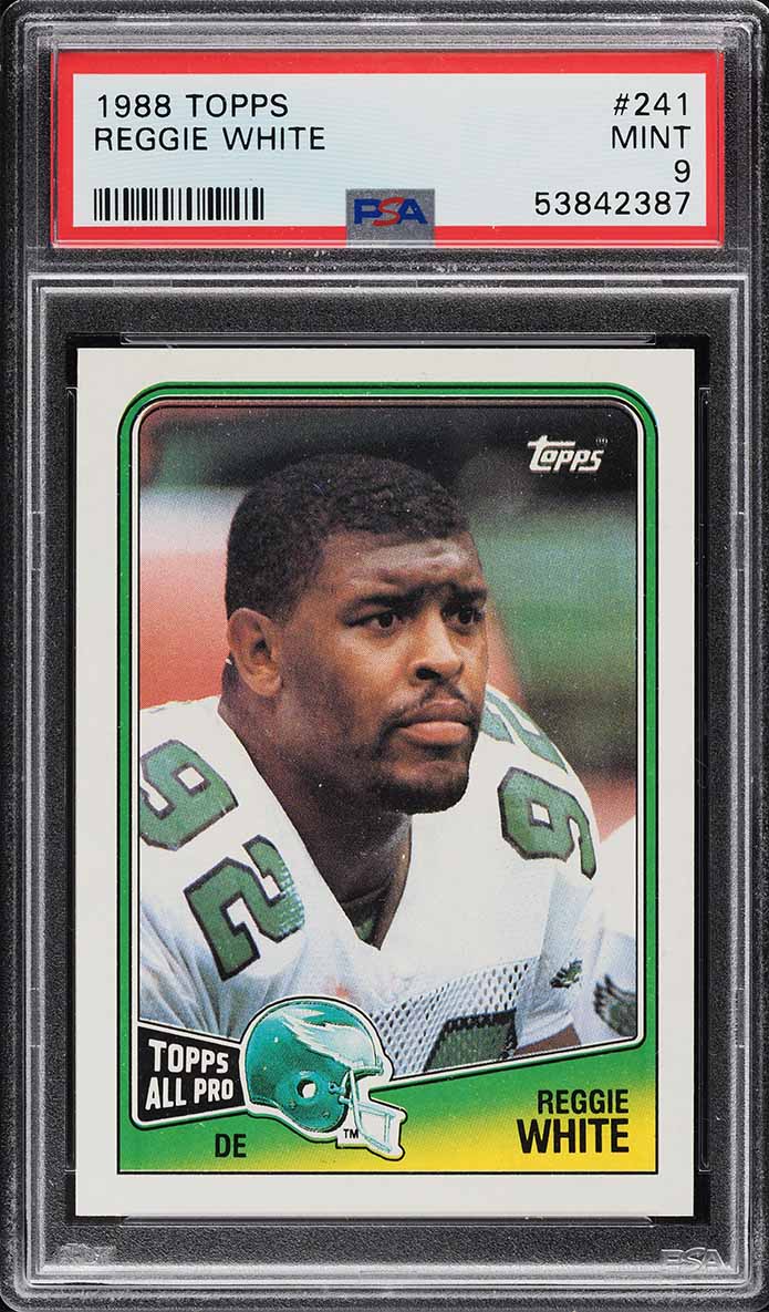 1988 Topps FB Card #241 Reggie White Philadelphia Eagles HOF PSA 9 MINT (MGD2)