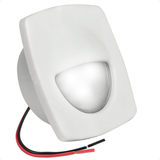 2-1/4" Square LED Recessed Courtesy / Companionway Light, White Housing, Cool White, 12V - FO2642 - Five Oceans