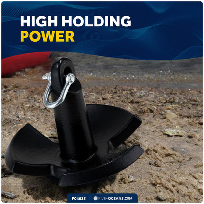 20 Lb. River Anchor, Black, Vinyl Coated - FO4633 - Five Oceans