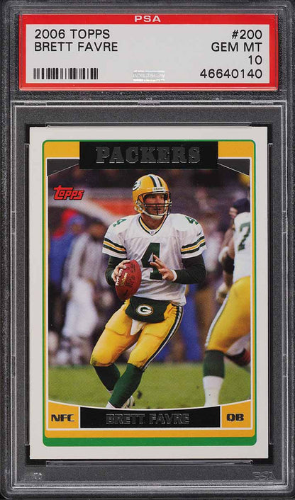 2006 Topps FB Card #200 Brett Favre Green Bay Packers HOF PSA 10 GEM MINT (MGD2)