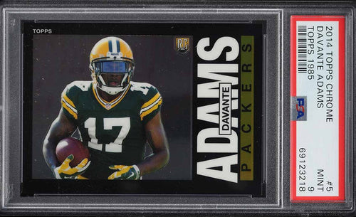 2014 Topps Chrome FB 1985 RETRO Card # 5 Davante Adams ROOKIE RC PSA MINT 9 (MGD2)