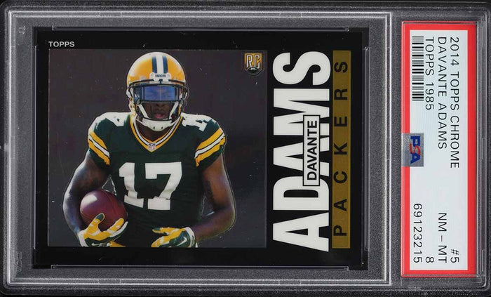 2014 Topps Chrome FB 1985 RETRO Card # 5 Davante Adams ROOKIE RC PSA NM-MT 8 (MGD2)