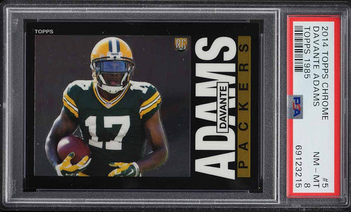 2014 Topps Chrome FB 1985 RETRO Card # 5 Davante Adams ROOKIE RC PSA NM-MT 8 (MGD2)