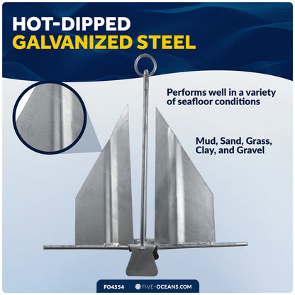 3 lb Slip-Ring Fluke Anchor - Hot-Dipped Galvanized Steel