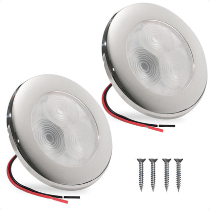3" LED Recessed Courtesy / Cockpit Ceiling Light, Blue, 2-Pack - FO4135-M2 - Five Oceans