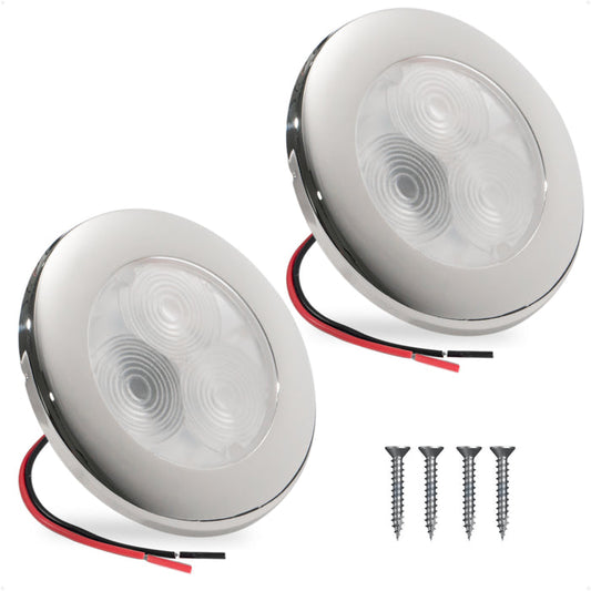 3" LED Recessed Courtesy / Cockpit Ceiling Light, Blue, 2-Pack - FO4135-M2 - Five Oceans